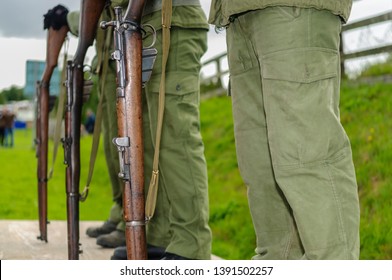 Men Dressed In IRA Paramilitary Uniforms With Guns.