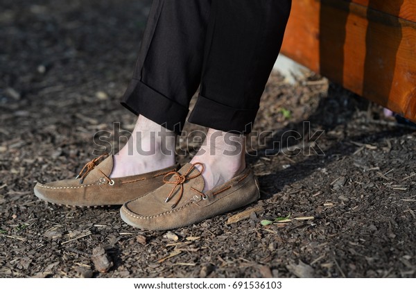 Men Elegant Shoes Without Socks Stock Photo Edit Now 691536103