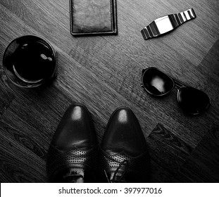 Men Fashion. Men Accessories, Still Life. Business Look.