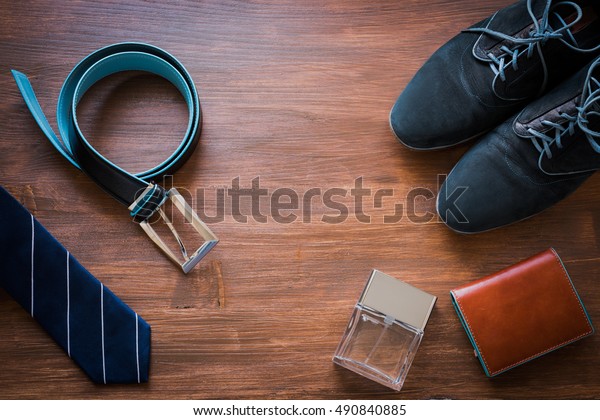 Men Fashion Accessories Men Wallet Belt Stock Photo 490840885 ...