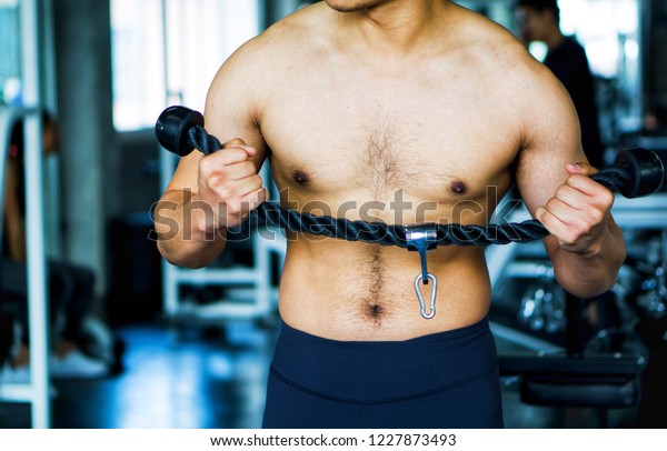 Men Fitness Freak Show Muscular Chest Stock Photo Edit Now 1227873493