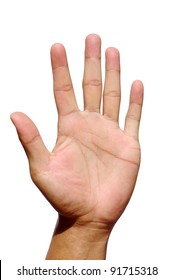 men hand make thumbs up isolated over white