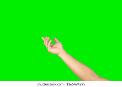 Men hand on green background - Powered by Shutterstock