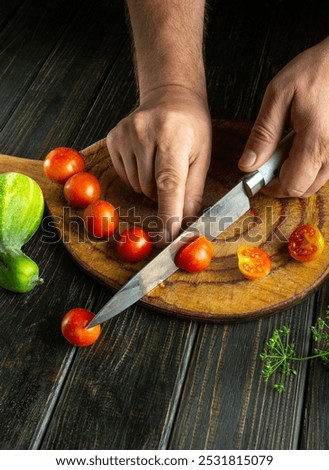 Similar – Image, Stock Photo ripe red cherry tomatoes