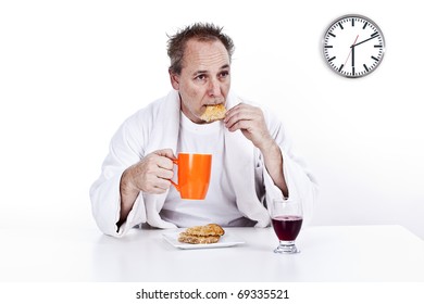 Men Having Early Morning Breakfast