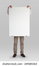 Men Holding A Blank Poster.