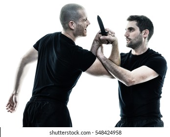 Men Krav Maga Fighters Fighting Isolated Stock Photo 410665828 ...