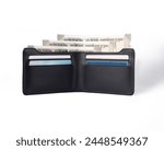 MEN LEATHER WALLET WITH MONEY INDIAN RUPEES CURRENCY