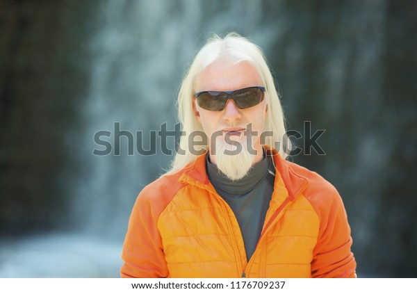 Men Long Blonde Hair Beard Standing Stock Photo Edit Now 1176709237