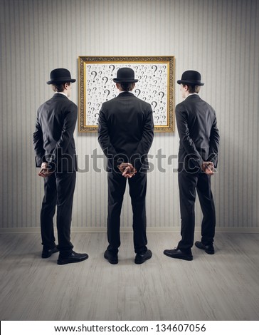 men looking question mark, conceptual photo