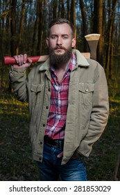 Men Lumber Jack Sexual Axe Wood Forest 