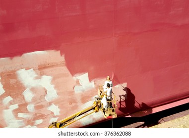 Men Painting Ship Hull