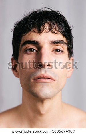 Men portrait, character face expression. 