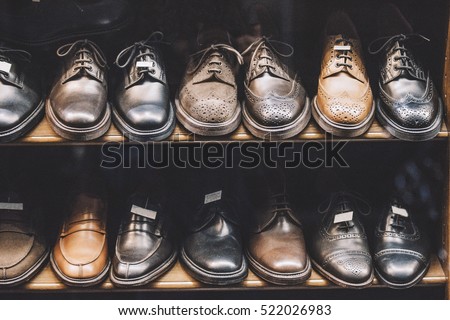 Men shoes in a luxury store