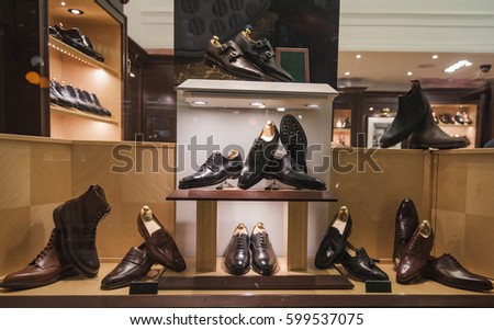 Men shoes in a store