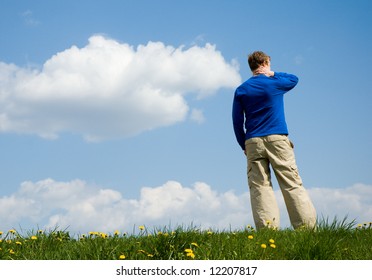 men and sky