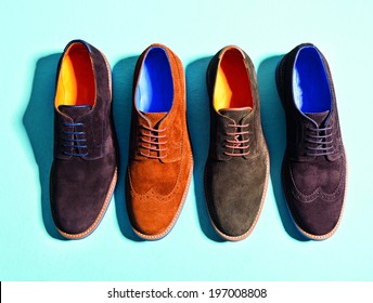 Men  Suede Shoes Isolated Background