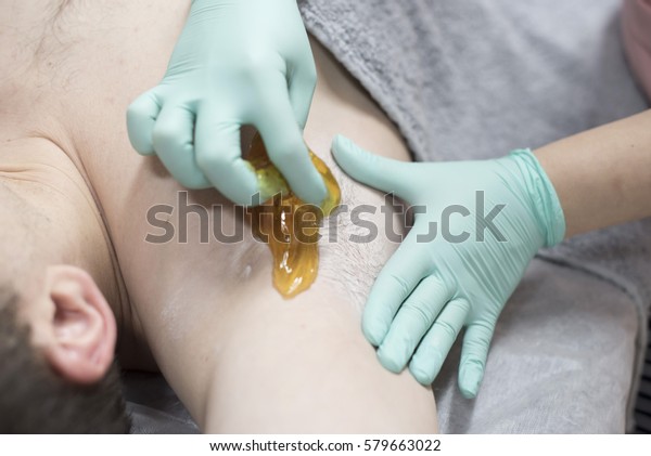 Men Sugaring Hair Removal Armpit Salon Stock Photo Edit Now