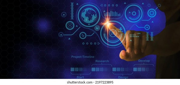 Men, touchscreen network security icon and privacy lock to protect data Internet network security technologies and the use of virtual screen interfaces to protect personal information on a digital 