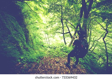 Men walking deep forests