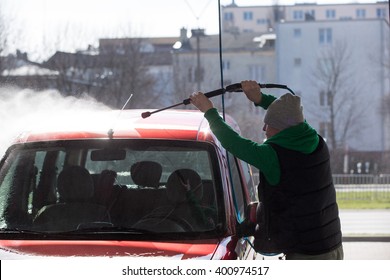 Men Washing  Car
