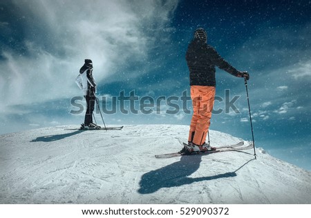 Similar – Schattenspiel Skitour