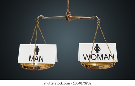 Men Women Equality Concept Scales Comparing Stock Photo 1054873982 ...