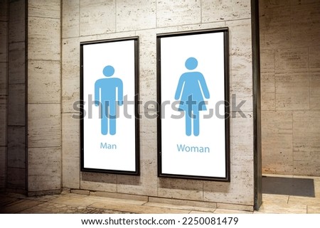 Men and women toilet sign. WC sign. Water Closet Sign.