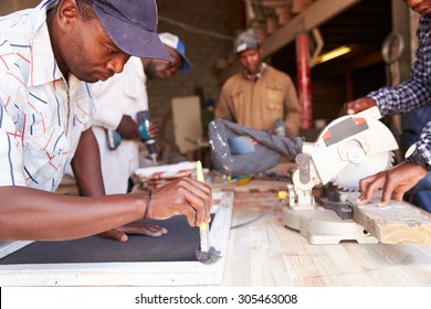 Men At Work In A Carpentry Workshop, South Africa