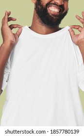 Men's White T-shirt Mockup Fashion Shoot In Studio