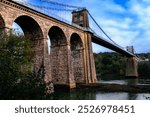 The Menai Bridge, designed and constructed by Thomas Telford. Located over the Menai Straights, Anglesey.