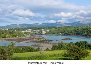 Menai Suspension Bridge Build By Thomas Telford Over The Menai Strait 