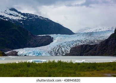 Mendenhall Valley With Glacier Near Juneau In Alaska