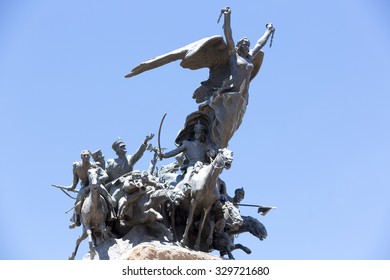 MENDOZA, ARGENTINA, DEC 1: Monument To The Army Of The Andes At The Top Of The Cerro De La Gloria At The General San Martin Park, In Memory To The Battle Of Chacabuco In Mendoza, Argentina 2014