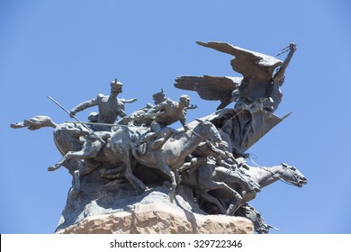 MENDOZA, ARGENTINA, DEC 1: Monument To The Army Of The Andes At The Top Of The Cerro De La Gloria At The General San Martin Park,  In Memory To The Battle Of Chacabuco In Mendoza, Argentina 2014