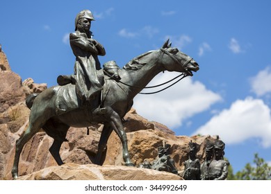 MENDOZA, ARGENTINA, DEC 1: Monument To The Army Of The Andes At The Top Of The Cerro De La Gloria At The General San Martin Park, Anniversary Of The Battle Of Chacabuco In Mendoza, Argentina 2014