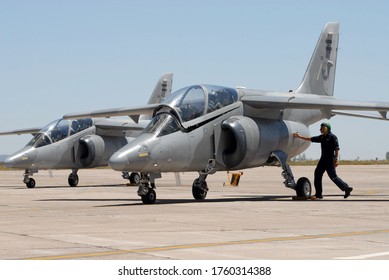 Mendoza, Argentina, December 15, 2010.
Flight Line For FMA IA 63 Pampa Aircraft, Of The Argentine Air Force At Mendoza Air Base.