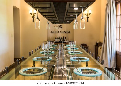 Mendoza, Argentina - January 24, 2019: Sommelier Wine Tasting Room At Alta Vista Winery