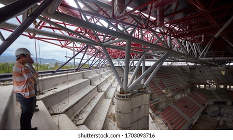 MENDOZA, ARGENTINA, June 10, 2015. Aconcagua Arena, Construction Of A Sports Stadium With A Capacity Of 8,500 People. General San Martín Park, Ciudad De Mendoza. Foto: Axel Lloret.