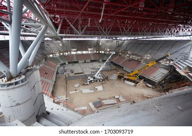 MENDOZA, ARGENTINA, June 10, 2015. Aconcagua Arena, Construction Of A Sports Stadium With A Capacity Of 8,500 People. General San Martín Park, Ciudad De Mendoza. Foto: Axel Lloret.