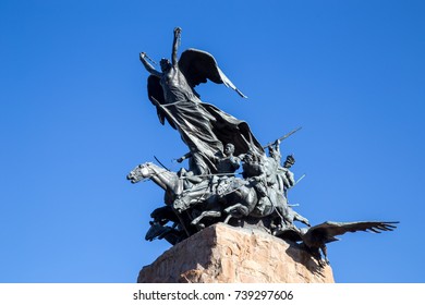 Mendoza, Argentina - November 22, 2015: The Monument On Top Of The Hill Of Glory, Set In Place For The Anniversary Of The Battle Of Chacabuco In Mendoza