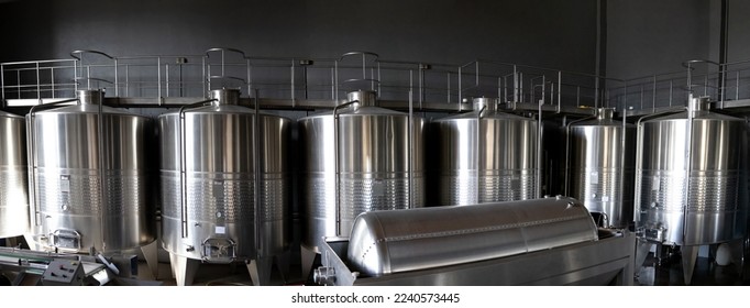 Mendoza, Argentina wine capital, winery industrial plant that produces famous Argentinian wine. - Shutterstock ID 2240573445