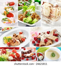 Mene Collage - Gourmet Food Menu From A Restaurant