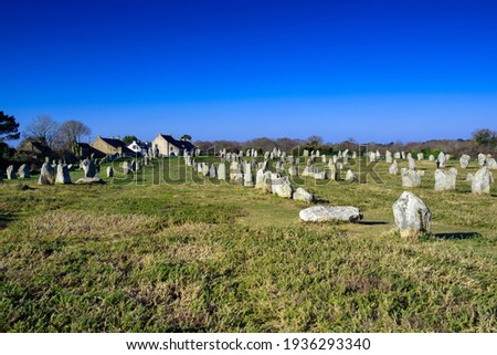 Menhirs alignment in Carnac, Brittany 