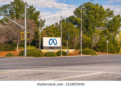 Menlo Park, CA, USA - January 17, 2022: Meta Headquarters, Corporate Campus In Menlo Park, California. The Facebook Company Is Now Meta. 