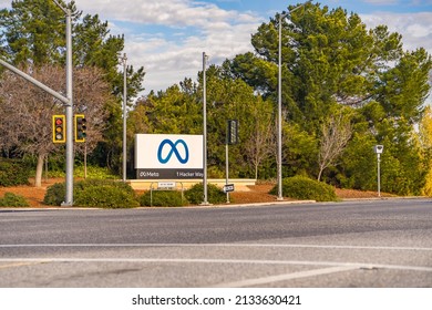 Menlo Park, CA, USA - January 18, 2022: Meta Headquarters, Corporate Campus In Menlo Park, California. The Facebook Company Is Now Meta. 