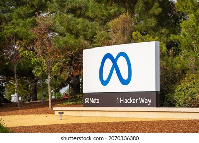 Menlo Park, CA, USA - November 6, 2021: Meta Headquarters, Corporate Campus In Menlo Park, California. The Facebook Company Is Now Meta. 