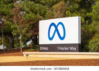 Menlo Park, CA, USA - November 6, 2021: Meta Headquarters, Corporate Campus In Menlo Park, California. The Facebook Company Is Now Meta. 