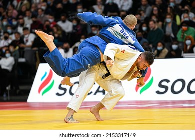 Men's -100 Kg, Peter Paltchik Of Israel (white) Competes During The Paris Grand Slam 2022, IJF World Judo Tour On February 6, 2022 At Accor Arena In Paris, France.