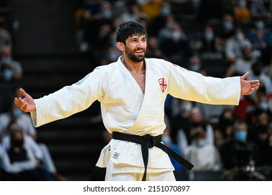 Men's -73 Kg, Lasha Shavdatuashvili Of Georgia Celebrates His Victory During The Paris Grand Slam 2022, IJF World Judo Tour On February 5, 2022 In Paris, France.